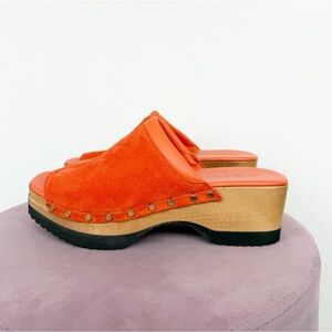 M. Gemi The Greta Sandal Clog In Tangerine Size 39.5